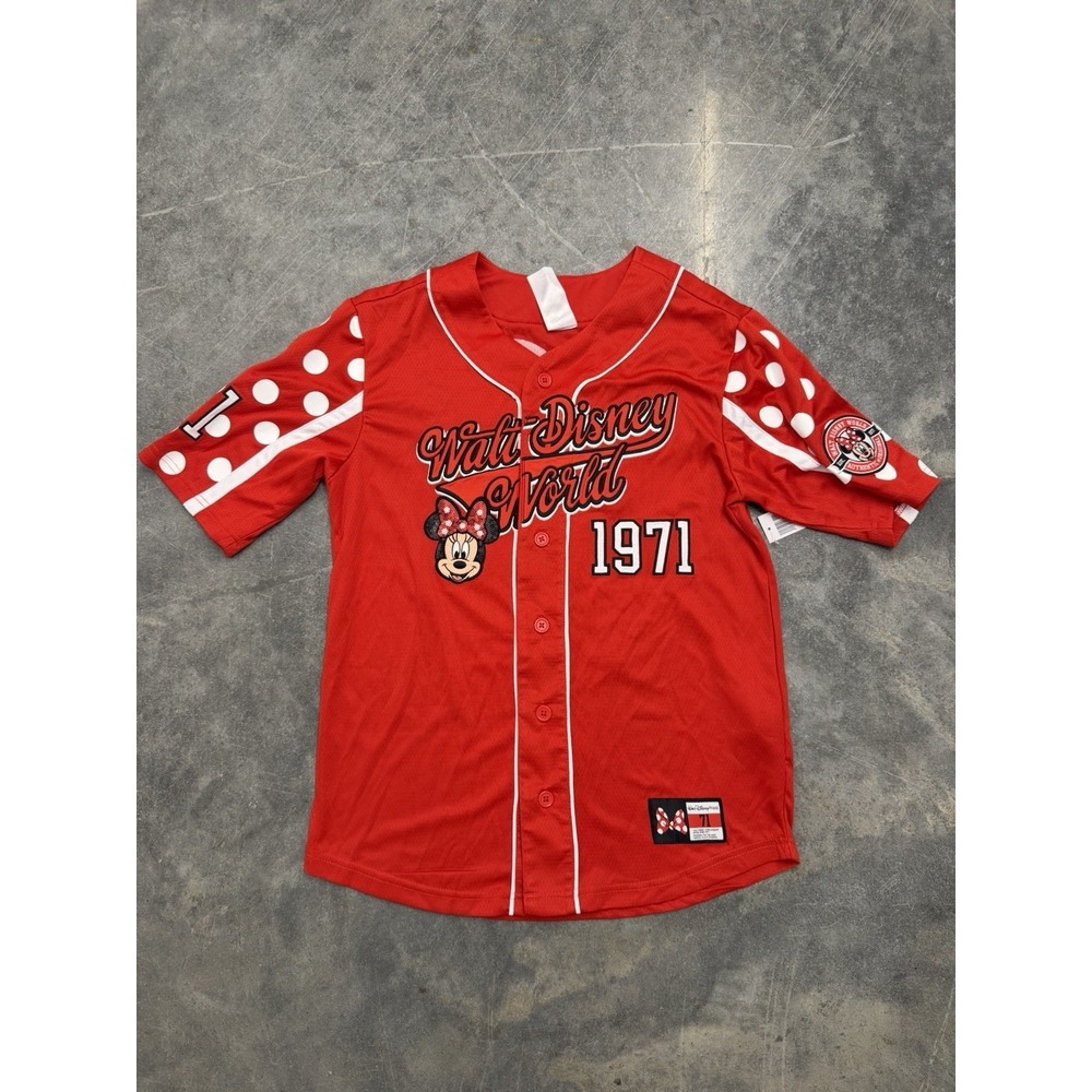 Disney Parks 2026 Walt Disney World Minnie Mouse Baseball Jersey S NWT